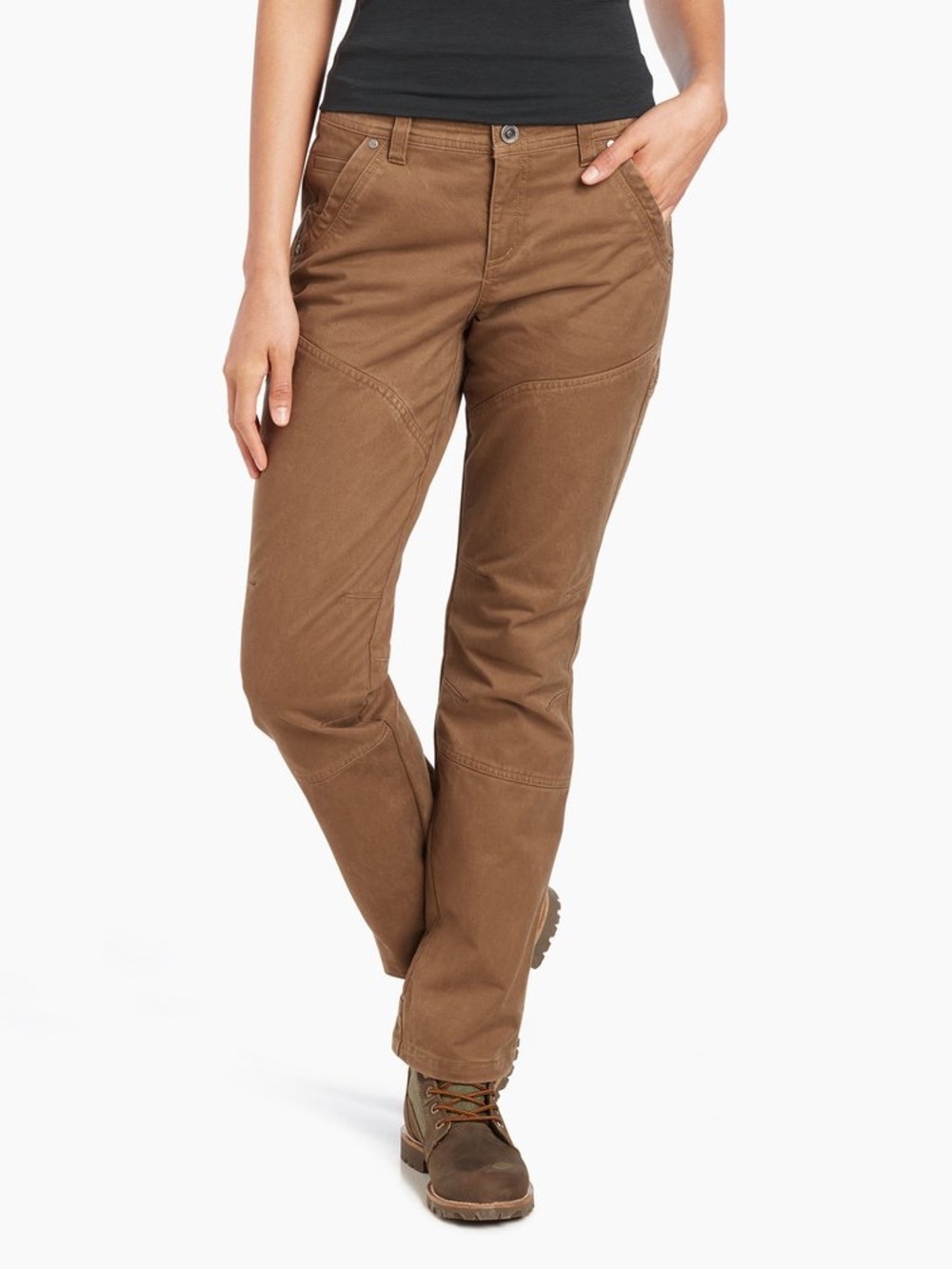 Kuhl Women's Rydr Pant Dark Khaki Chino Outdoor Hike Cotton Blend Size 10